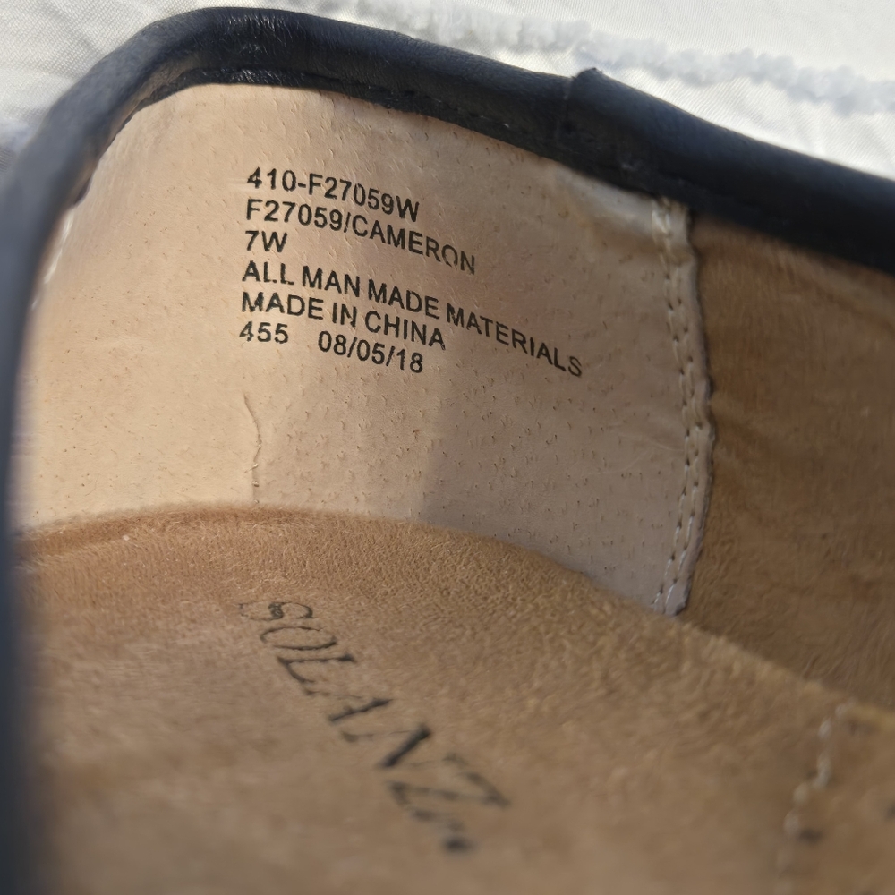 Solanz Womens Cameron Ballet Flats Navy Blue 7W - Picture 2 of 7